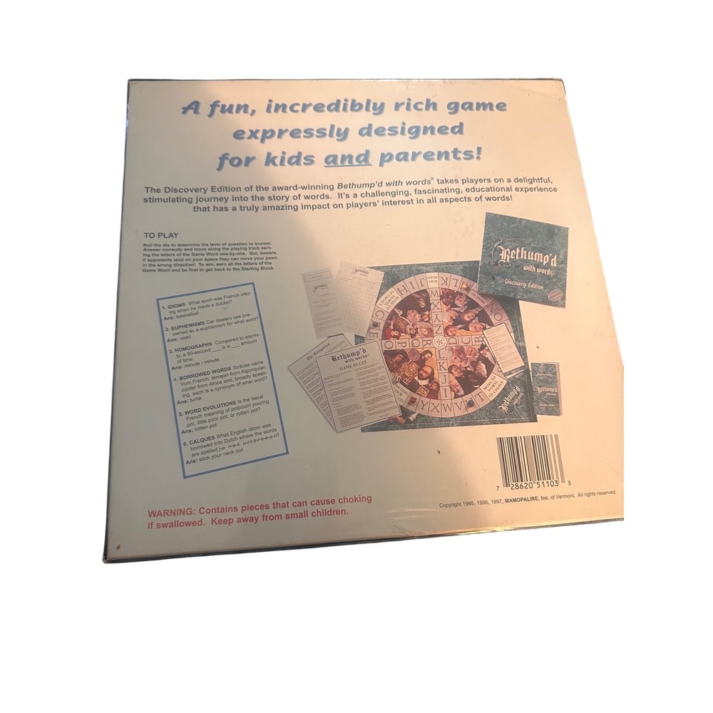 Bethump'd with Words Discovery Edition Board Game Educational Vocabulary 1997